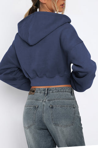 Cropped Zip-Up Hoodie
