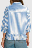 Striped Button-Front Blouse