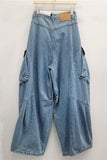 Cargo Wide Leg Denim Jeans