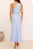 One-Shoulder Floral Detail Dress