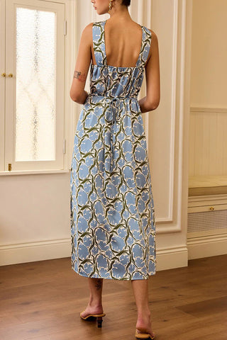 Halter Neck Printed Midi Dress