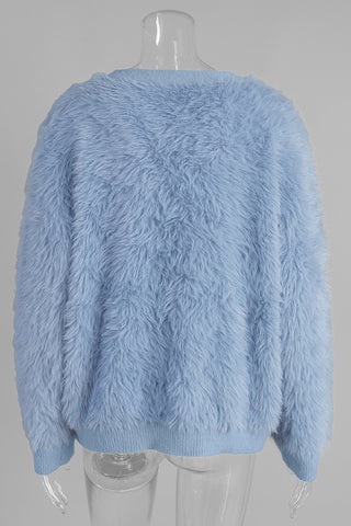Button-Up Fuzzy Cardigan