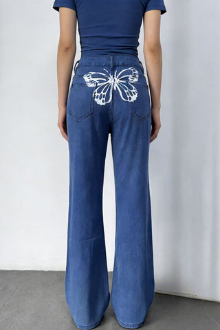 Classic Wide Leg Denim Pants
