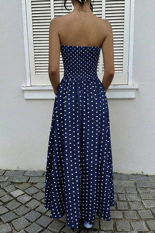 Strapless Polka Dot Casual Dress