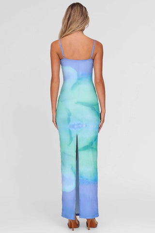Abstract Print Spaghetti Strap Dress