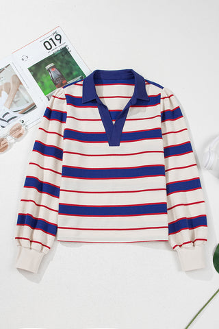 Long Sleeve Pullover with Striped Pattern