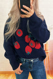 Playful Tomato Pattern Sweater
