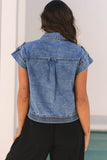 Short Sleeve Denim Zip Vest