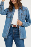 Classic Button-Front Denim Shirt