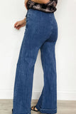 Button Detail Flare Jeans