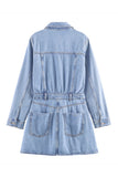 Button-Front Denim Dress