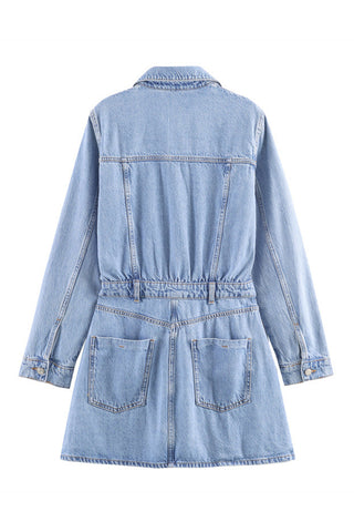Button-Front Denim Dress