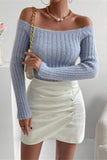 Off-Shoulder Ribbed Sweater