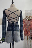 Floral Back-Tie Long Sleeve Top