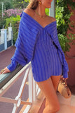 Striped Button-Down Casual Dress