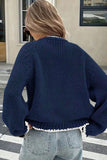 Knit Cardigan with Contrast Trim