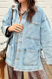 Oversized Button-Front Denim Jacket