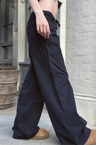 Relaxed Fit Elastic Waist Casual Pants