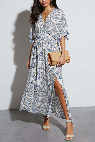 V-Neck Maxi Dress with Side Slits