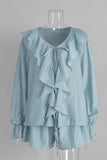 Ruffle Front Shorts Set