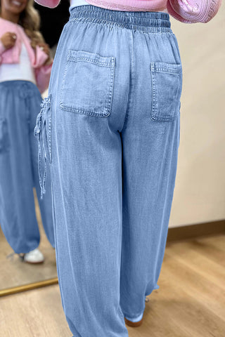 Casual Drawstring Denim Pants
