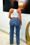 Embellished Straight-Leg Denim Jeans