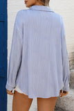 Button-Up Blouse with Textured Design