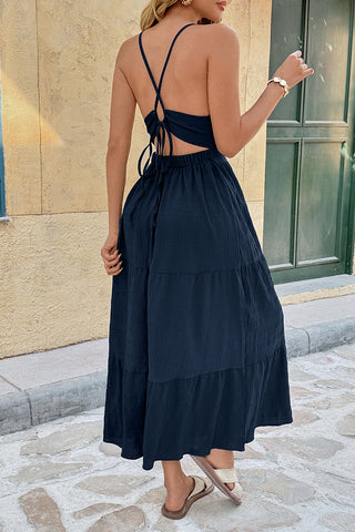 Halter-Neck Tiered Casual Dress