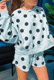 Polka Dot Drawstring Shorts Set