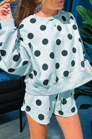 Polka Dot Drawstring Shorts Set