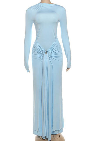 Elegant Long-Sleeve Casual Dress