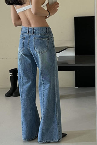 High-Waisted Straight Jeans