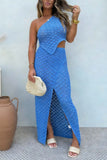 Asymmetrical Skirt Set with Textured Design