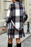 Belted Plaid Shirt Dress Coat