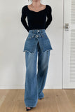 Distinctive Layered Straight Jeans