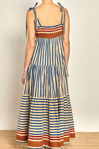Striped Tiered Maxi Dress