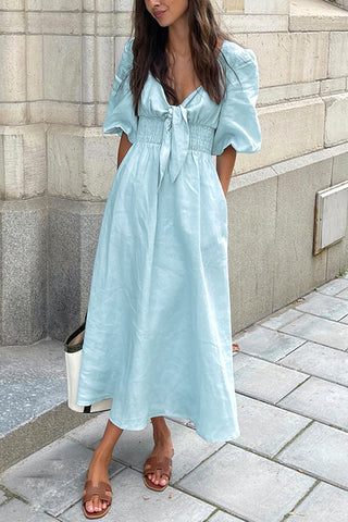 Tie-Front Midi Dress