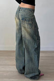 Wide-Leg Buttoned Jeans