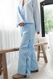 Tie-Side Casual Wide-Leg Trousers