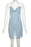 Halter Neck Casual Dress with Draped Detail