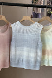 Knit Sweater Vest with Textured Design