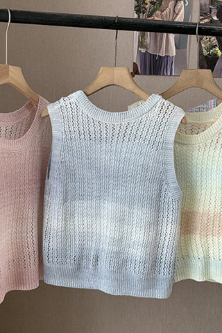 Knit Sweater Vest with Textured Design