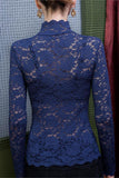 Elegant Lace Long-Sleeve Blouse