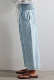 Relaxed-Fit Tie-Waist Denim Pants