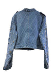 Embellished Pearl Button Denim Jacket