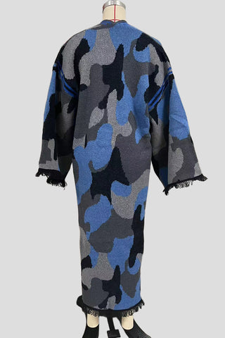 Statement Striped Pattern Poncho