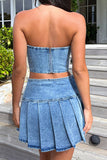 Strapless Bustier and Skirt Suit Set