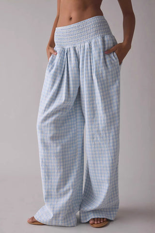 Relaxed Fit Checkered Casual Pants