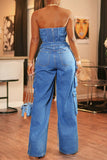 Cargo Pocket Wide-Leg Jeans