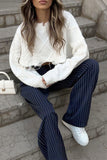 Striped Wide-Leg Casual Pants